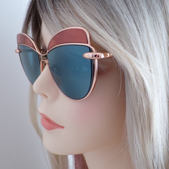 Pomellato Oversized Cat Eye Shades, Two Tone Retro Unique Dramatic Statement Lux main image 15